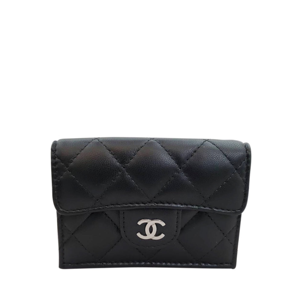 シャネル CHANEL ラムスキン クラシック スモール フラップ ウォレット