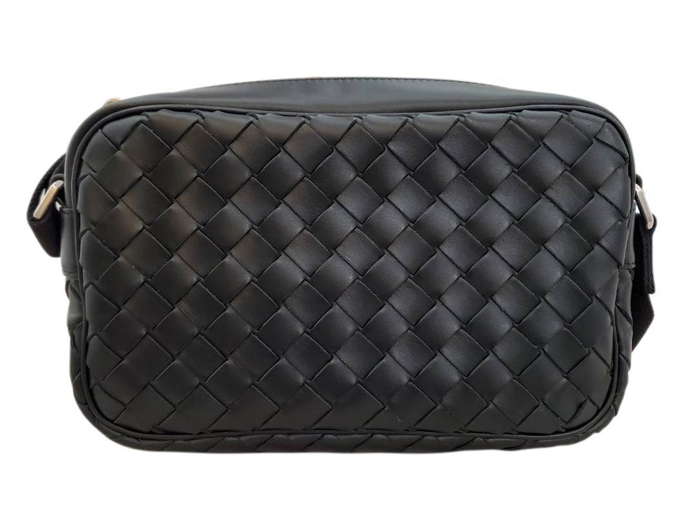 ボッテガヴェネタ BOTTEGA VENETA ラムスキン イントレチャート カメラバッグ ブラック