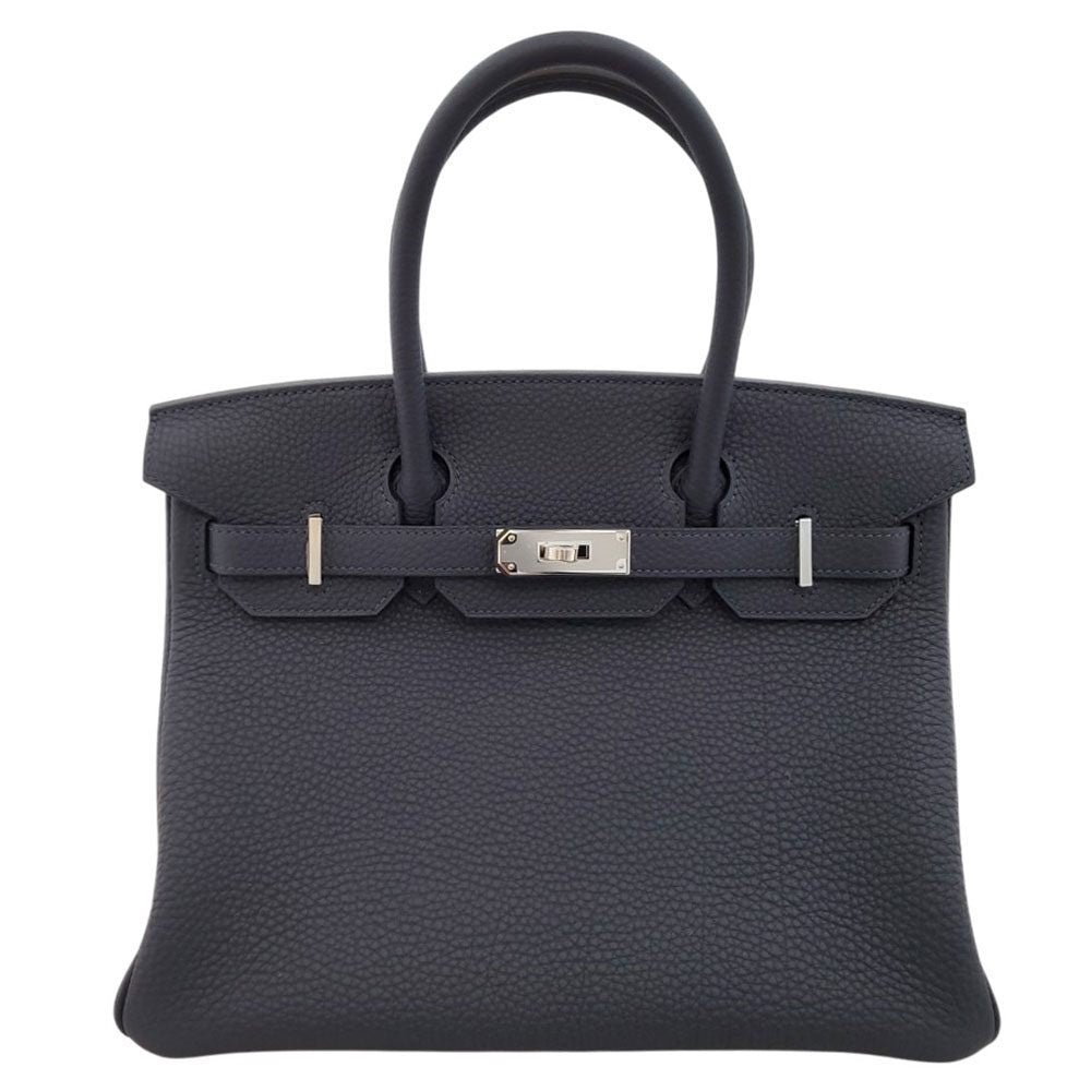 Hermes Birkin 30 Togo Blue Nuit W stamped silver hardware