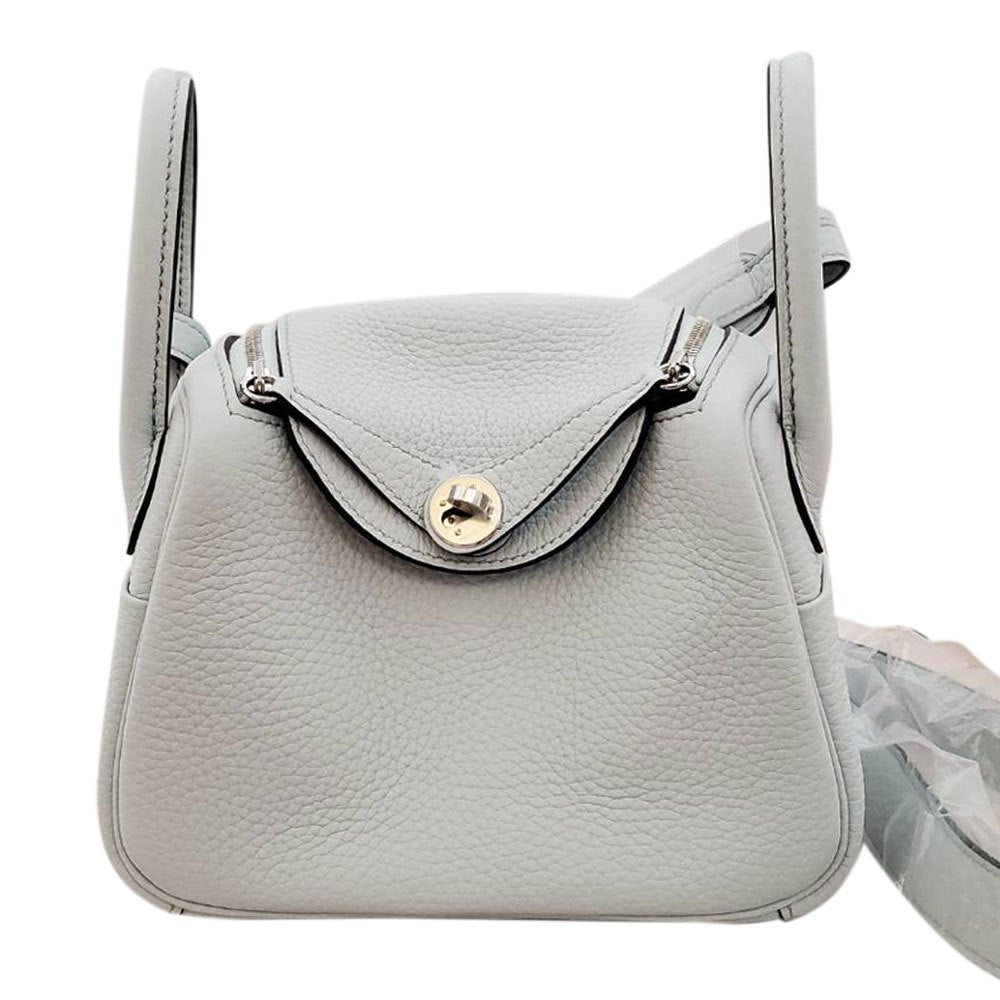 エルメス HERMES リンディミニ トリヨン ブルーペール W刻印 SV金具