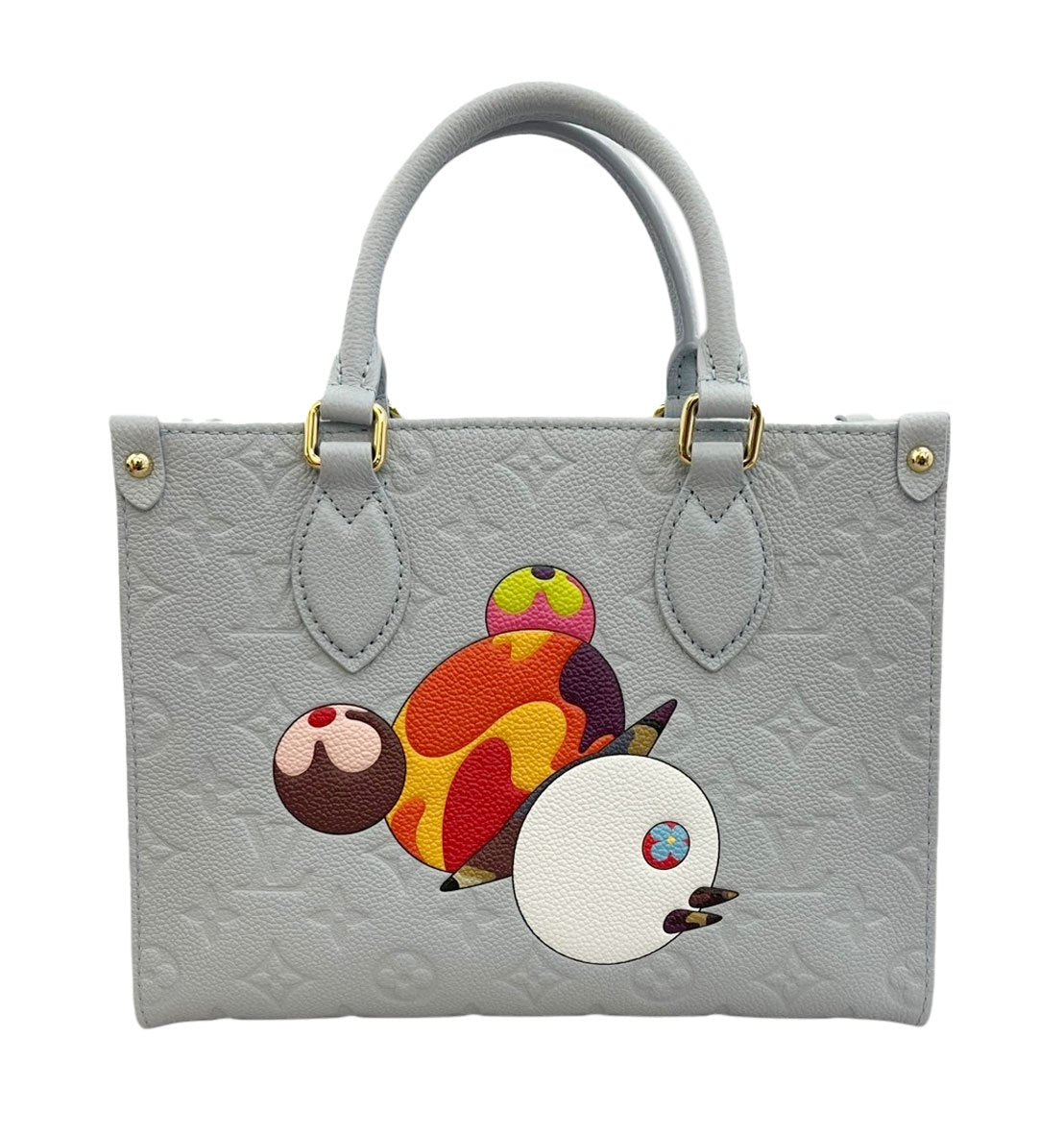 ルイヴィトン LOUIS VUITTON モノグラム・アンプラント ウォッシュドブルー オンザゴーPM ハンドショルダーバッグ LV×村上隆 M13836