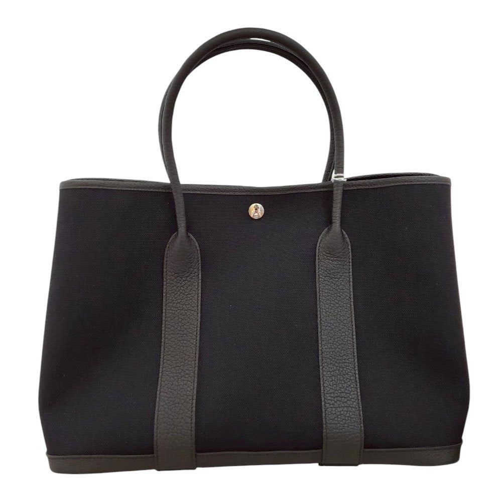 エルメス HERMES ガーデンパーティPM ノワール トワルアッシュ B刻印 SV金具