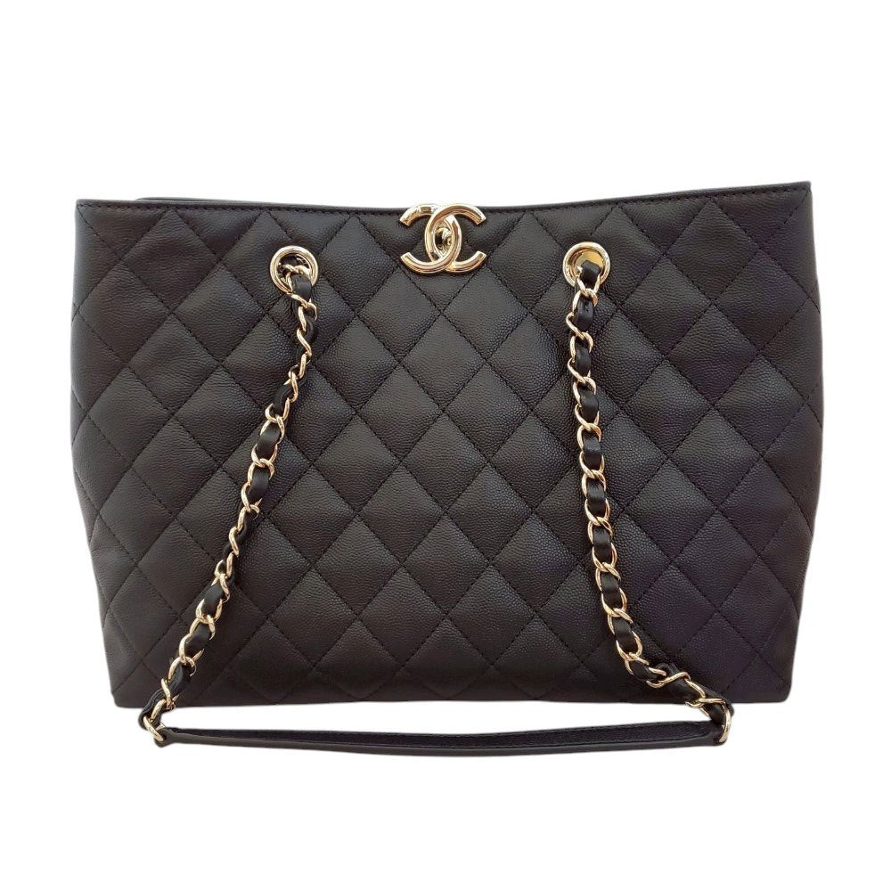 シャネル CHANEL AS3953 ブラック キャビアスキン チェーントートショルダーバッグ