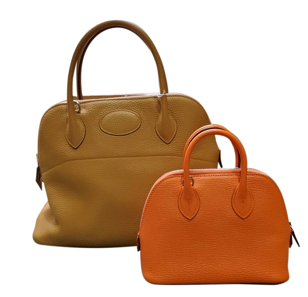 Hermes HERMES Bolide 1923 Mini Chevre Orange Mini Anne