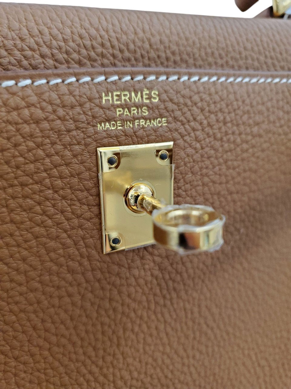Hermes Kelly 25 Togo Gold W Engraved G Hardware