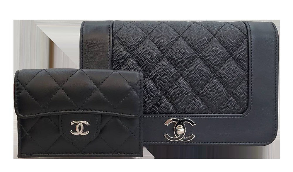 シャネル CHANEL ラムスキン クラシック スモール フラップ ウォレット AP0230 ブラック