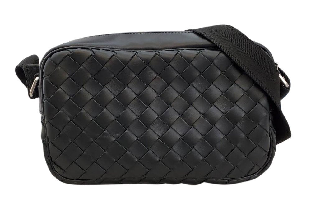 ボッテガヴェネタ BOTTEGA VENETA ラムスキン イントレチャート カメラバッグ ブラック