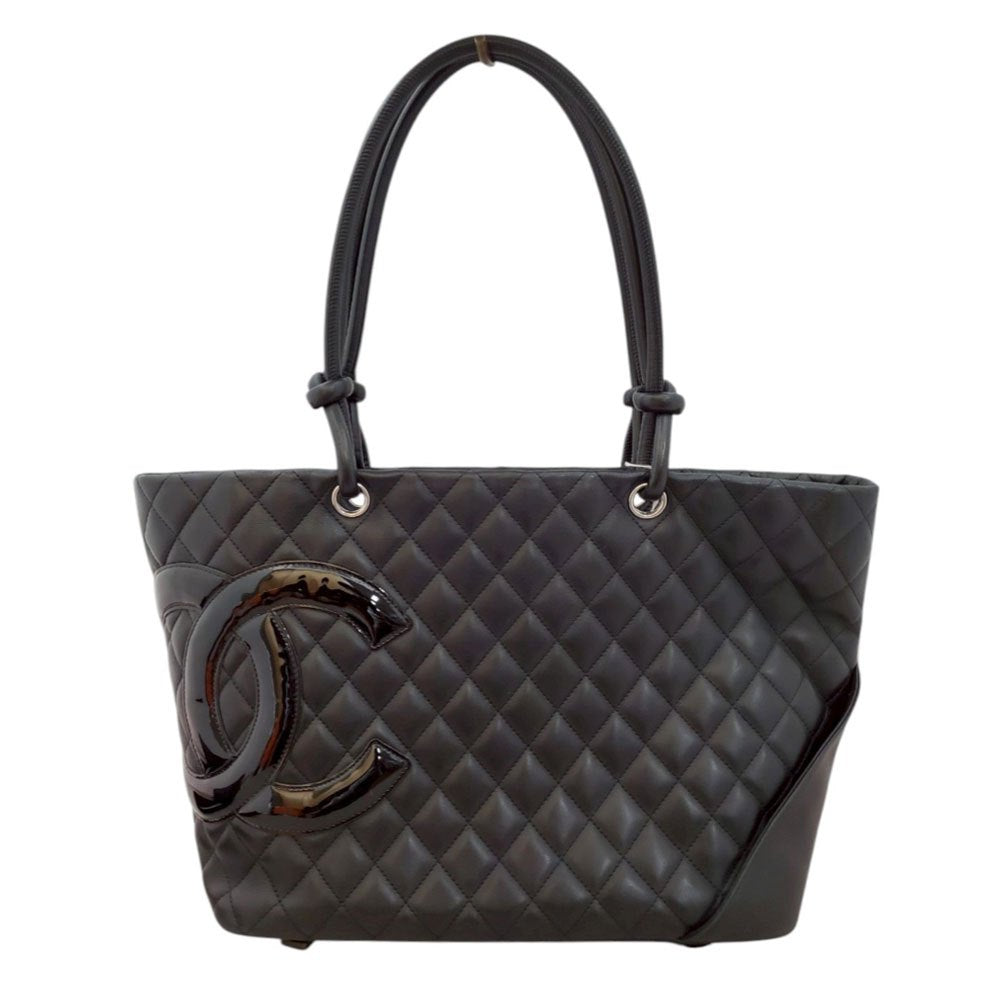 シャネル CHANEL ブラック ラムスキン ラージトートバッグ A25169