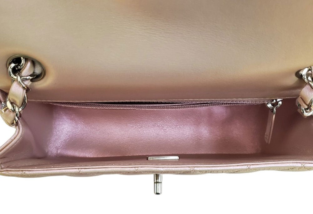シャネル CHANEL ラムスキン ミニマトラッセ チェーンショルダー A69900 メタリックピンク
