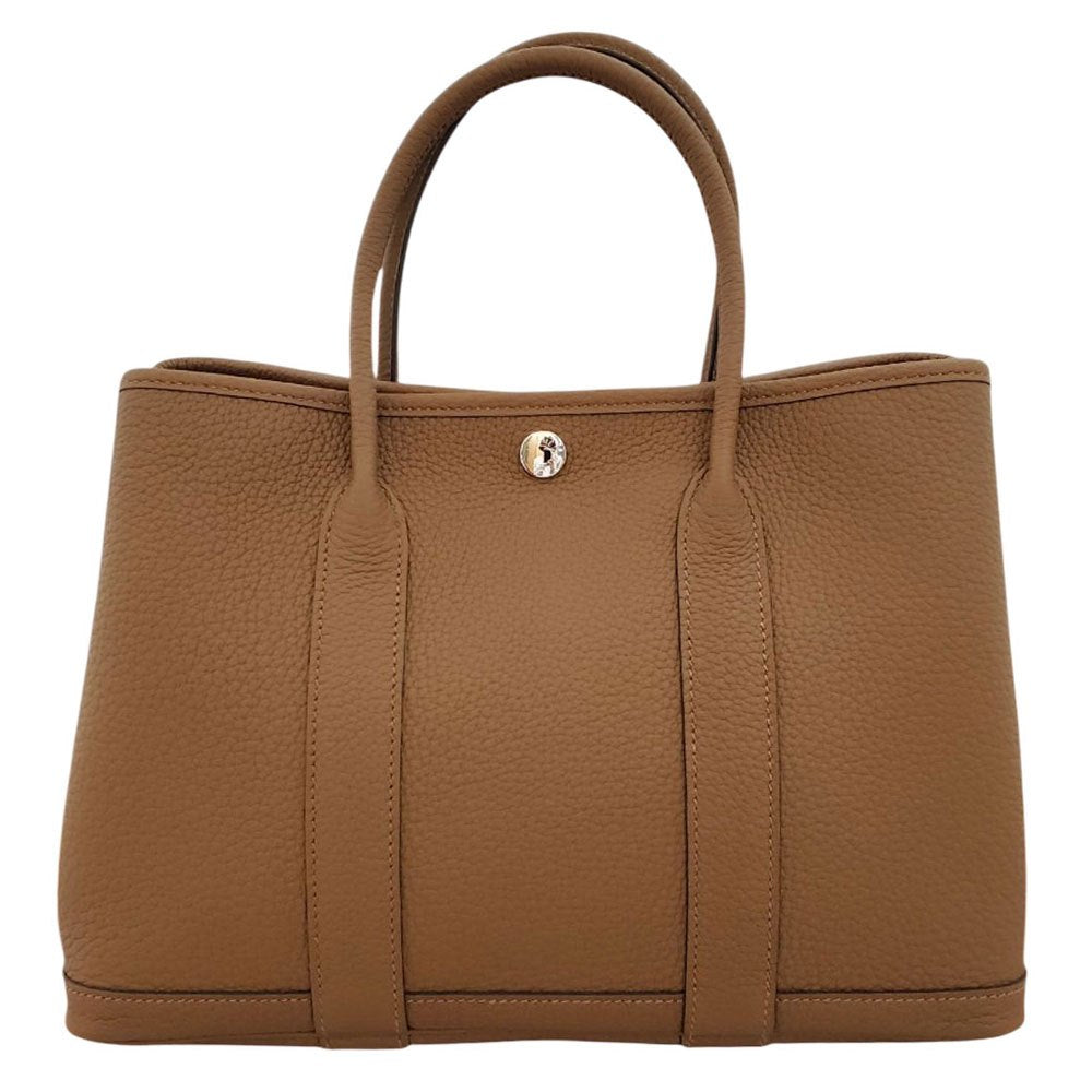 Hermes HERMES Garden Party TPM Negonda Bronze Dress W Engraved Silver Hardware