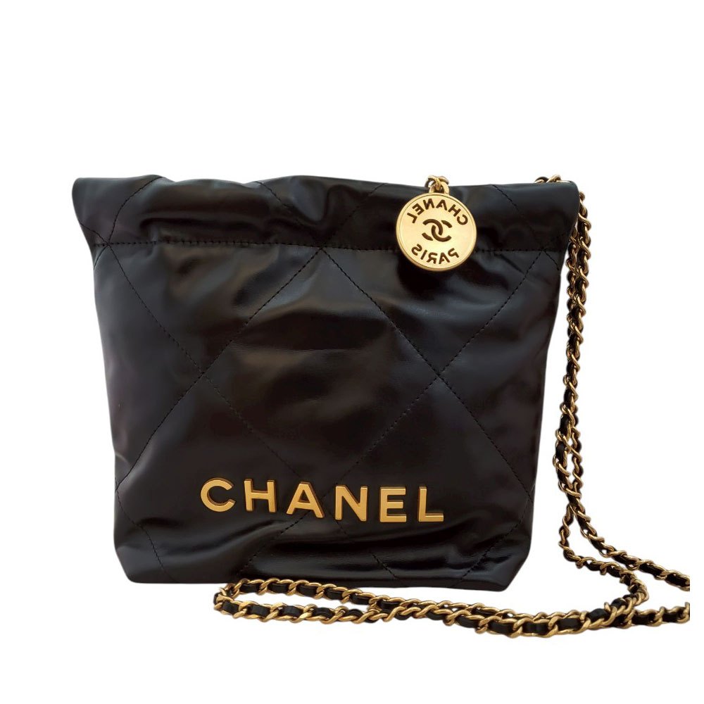シャネル CHANEL AS3980 ブラック シャイニーカーフスキン シャネル22ミニチェーンショルダー