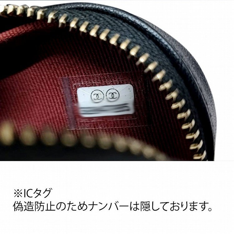 シャネル CHANEL AP2783 ブラック ラムスキン ハートシェイプジップ コインケース ネックレス