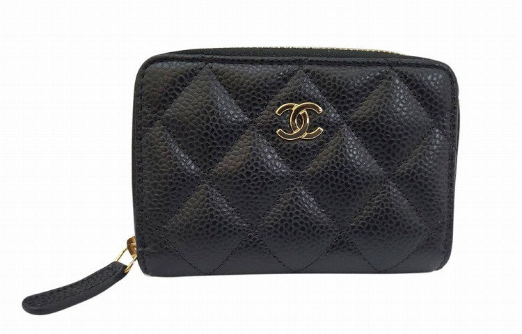 シャネル CHANEL AS3257 ブラック キャビアスキン クラシックコインパース