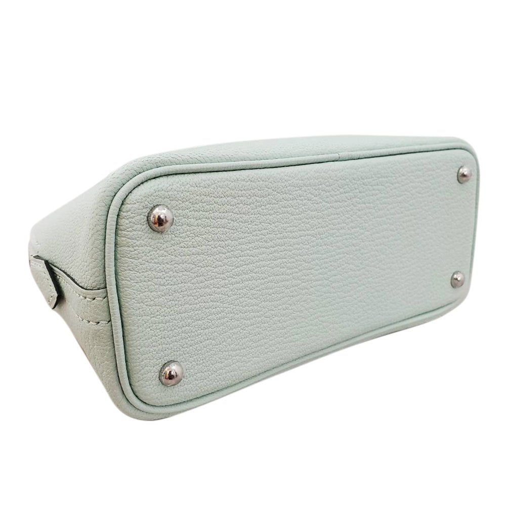 Hermes Bolide 1923 Mini Chevre Vert Peppermint K Stamp Silver Hardware