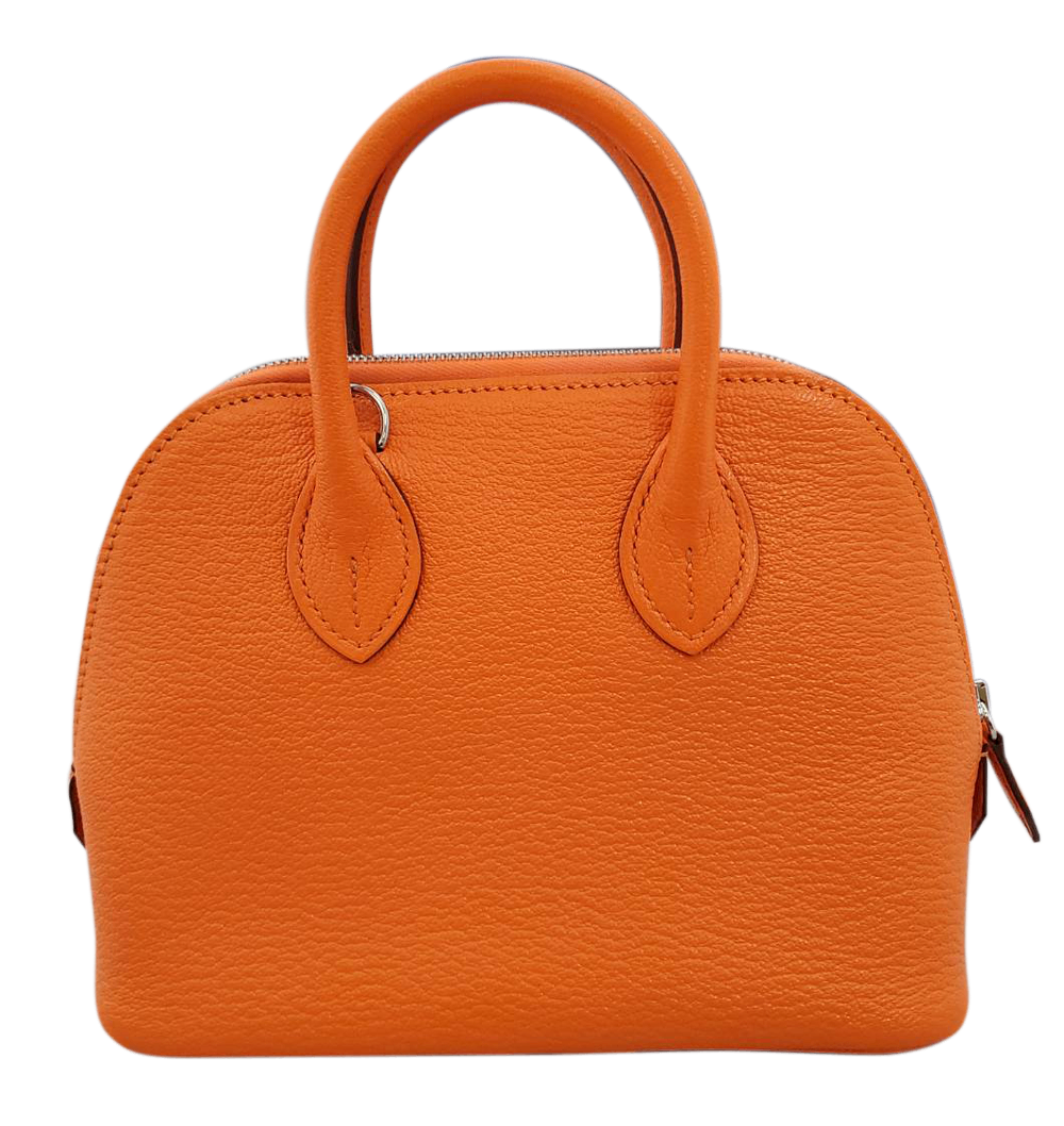 Hermes HERMES Bolide 1923 Mini Chevre Orange Mini Anne