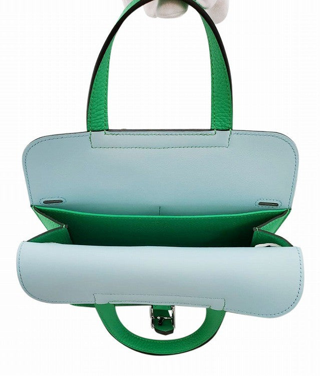 エルメス HERMES アルザン25 ヴェルソ トリヨン ヴェールコミック/ブルーゼフィール B刻印 SV金具