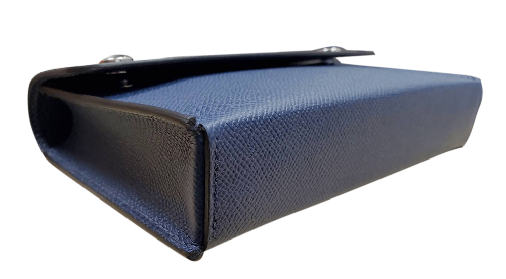 エルメス HERMES ブルーネイビー エプソン ショルダーバッグ SV金具