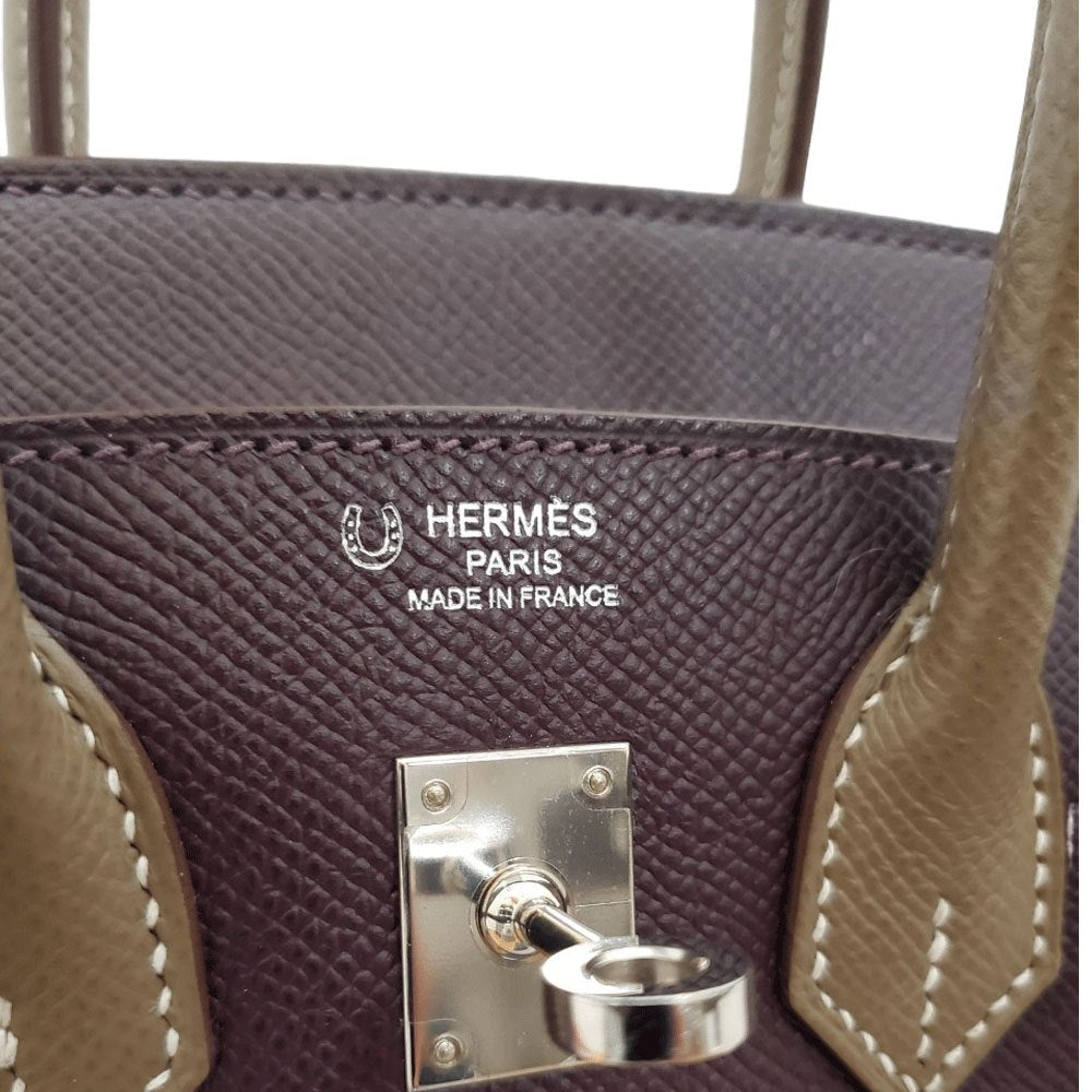Hermes HERMES Birkin 25 Personal Order Epson Raisin/Etoupe