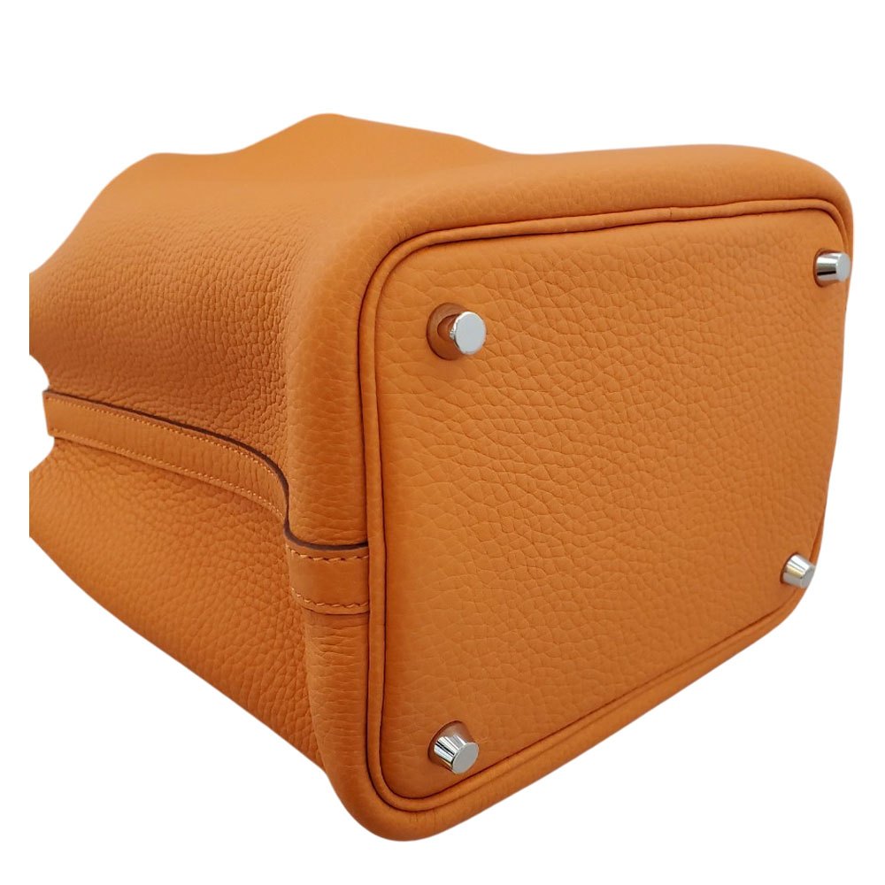 エルメス HERMES ピコタンロックPM トリヨン オレンジ SV金具 W刻印