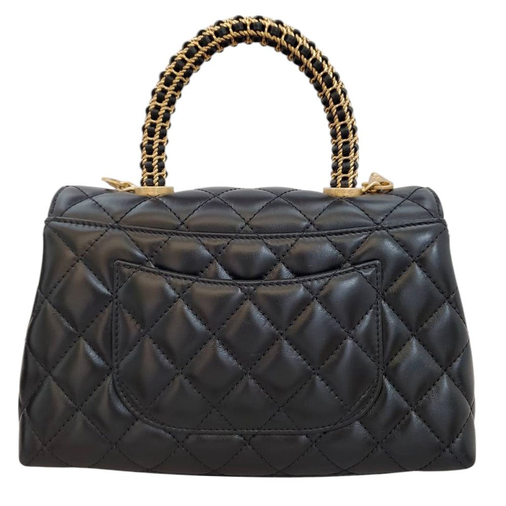 シャネル CHANEL カーフスキン ココハンドル 24XS ブラック
