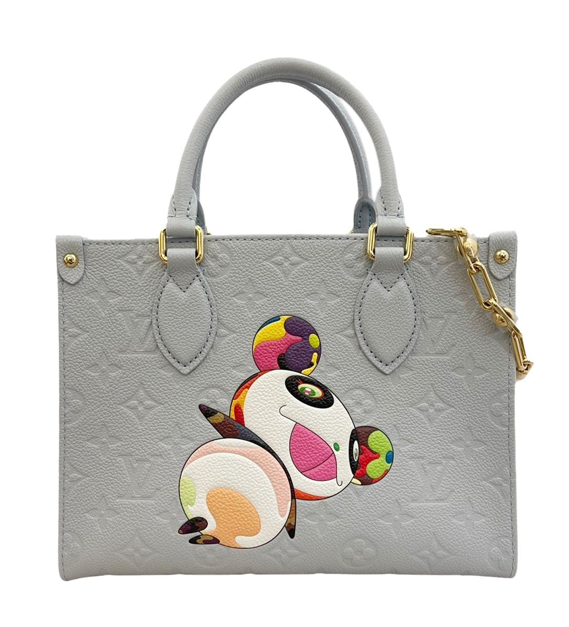ルイヴィトン LOUIS VUITTON モノグラム・アンプラント ウォッシュドブルー オンザゴーPM ハンドショルダーバッグ LV×村上隆 M13836