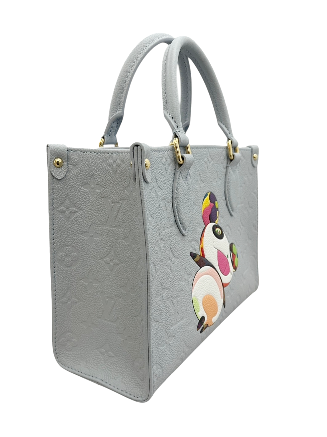 ルイヴィトン LOUIS VUITTON モノグラム・アンプラント ウォッシュドブルー オンザゴーPM ハンドショルダーバッグ LV×村上隆 M13836