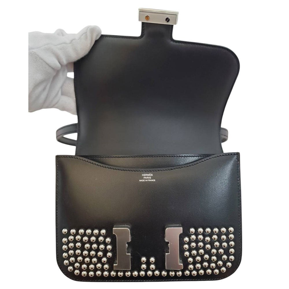エルメス HERMES コンスタンスⅢミニ18 ノワール ボックスカーフ B刻印 SV金具