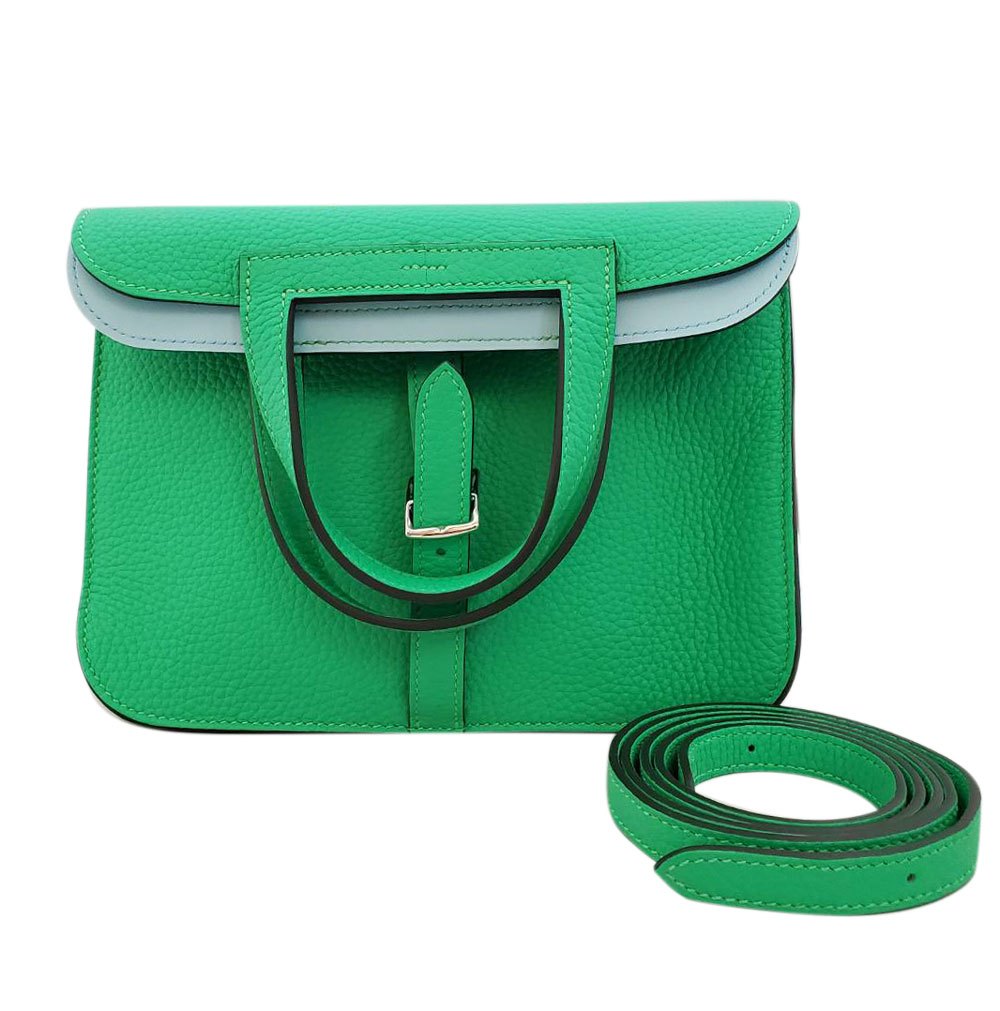 エルメス HERMES アルザン25 ヴェルソ トリヨン ヴェールコミック/ブルーゼフィール B刻印 SV金具