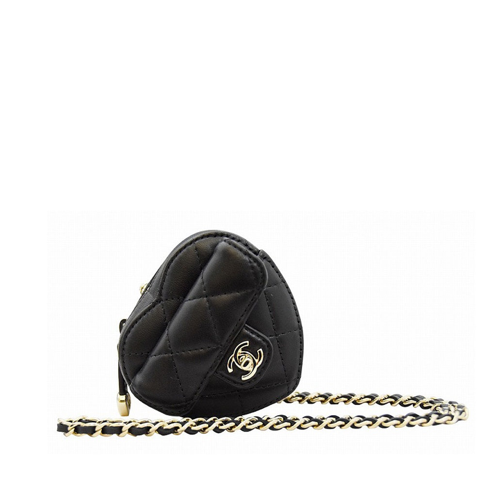 シャネル CHANEL AP2783 ブラック ラムスキン ハートシェイプジップ