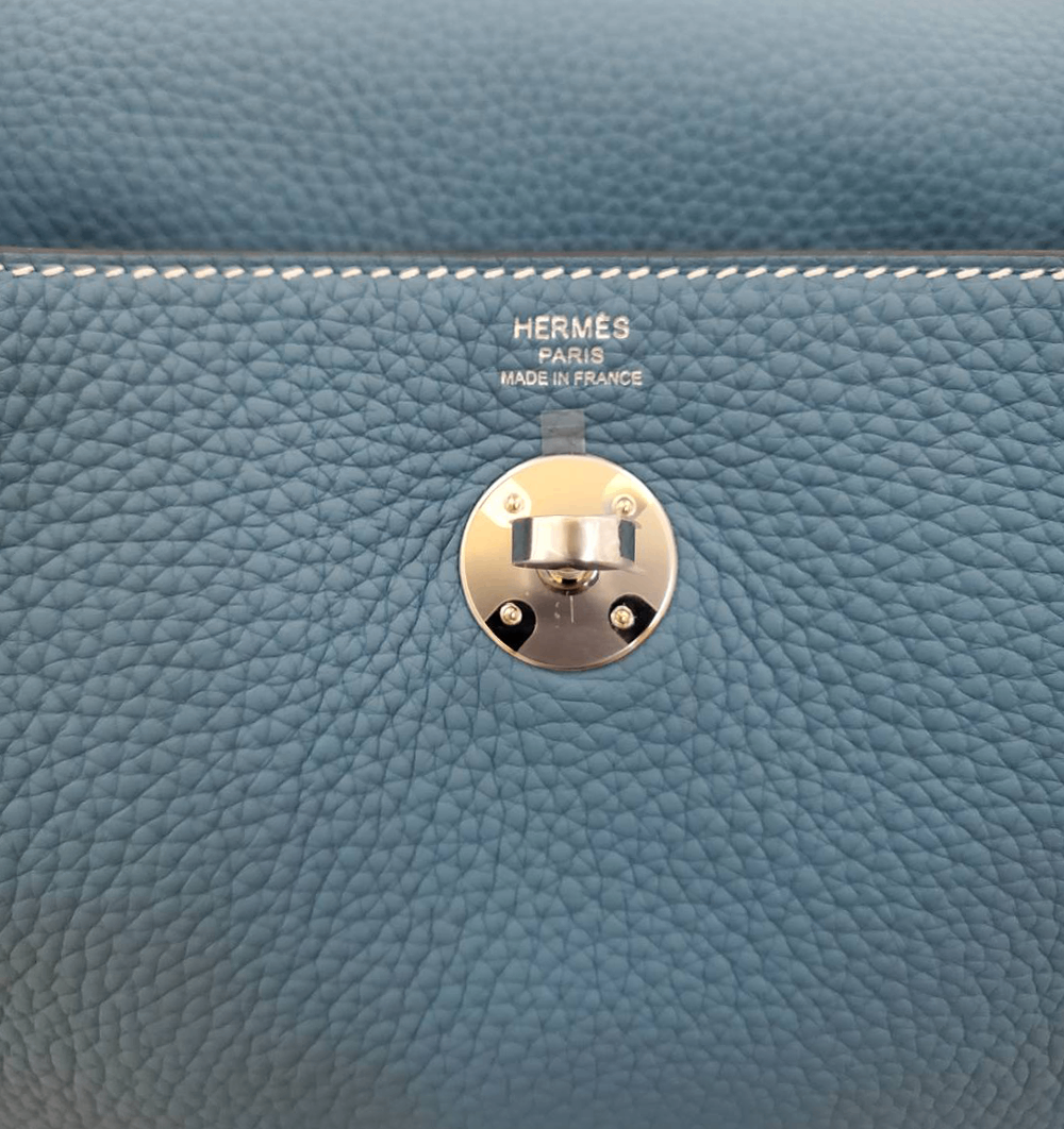 Hermes Lindy 26 Blue Jean Taurillon W Stamp Silver Hardware