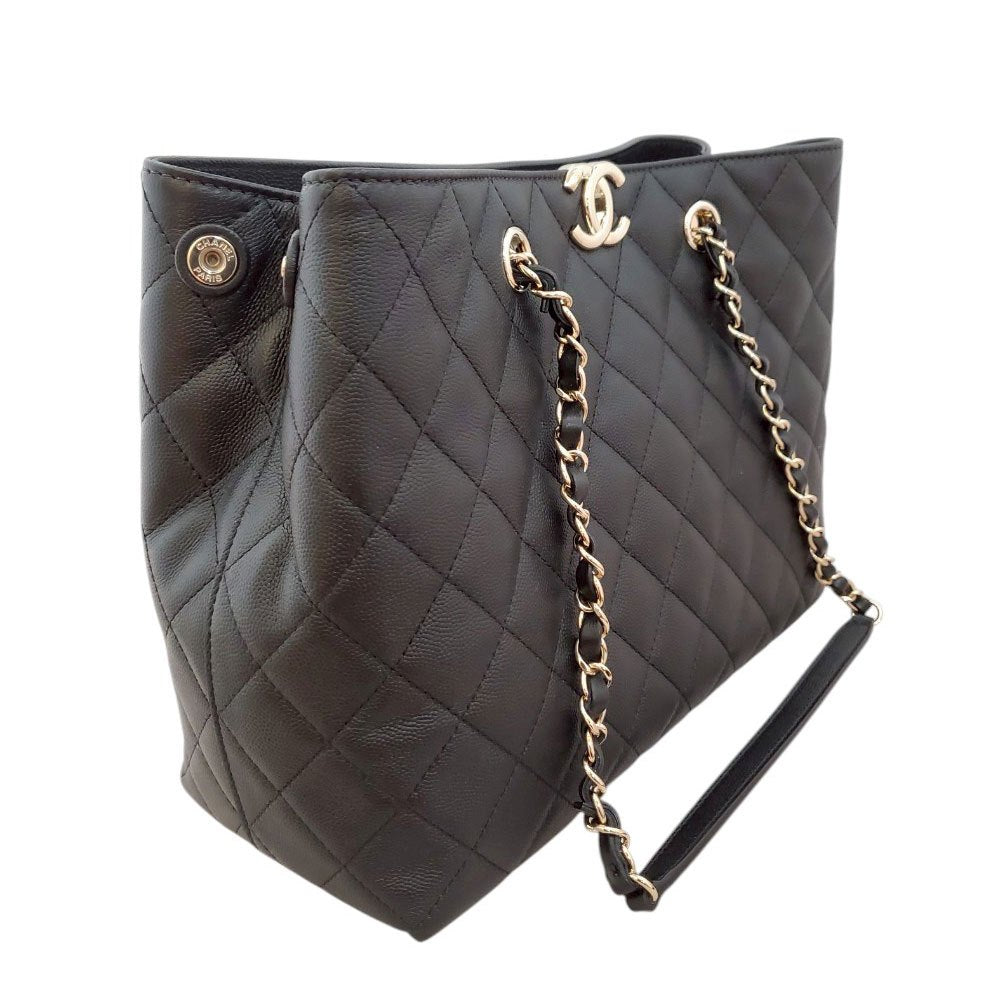 シャネル CHANEL AS3953 ブラック キャビアスキン チェーントートショルダーバッグ