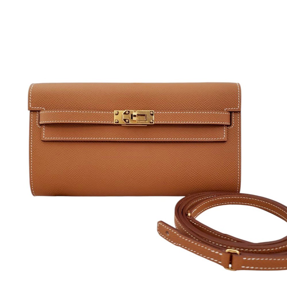 エルメス HERMES ケリートゥーゴー ショルダーウォレット エプソン ゴールド G金具 W刻印