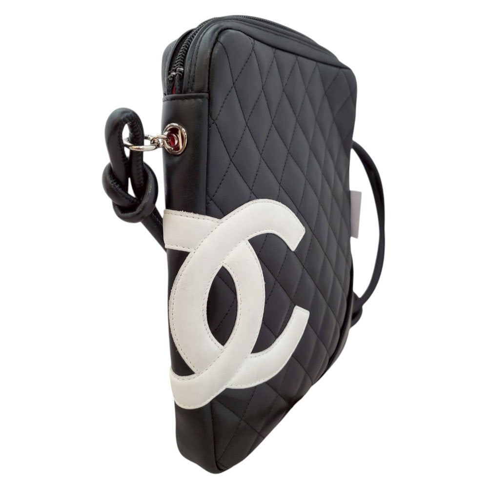 シャネル CHANEL カーフスキン カンボンライン CCマーク ミディアムポシェット A25178