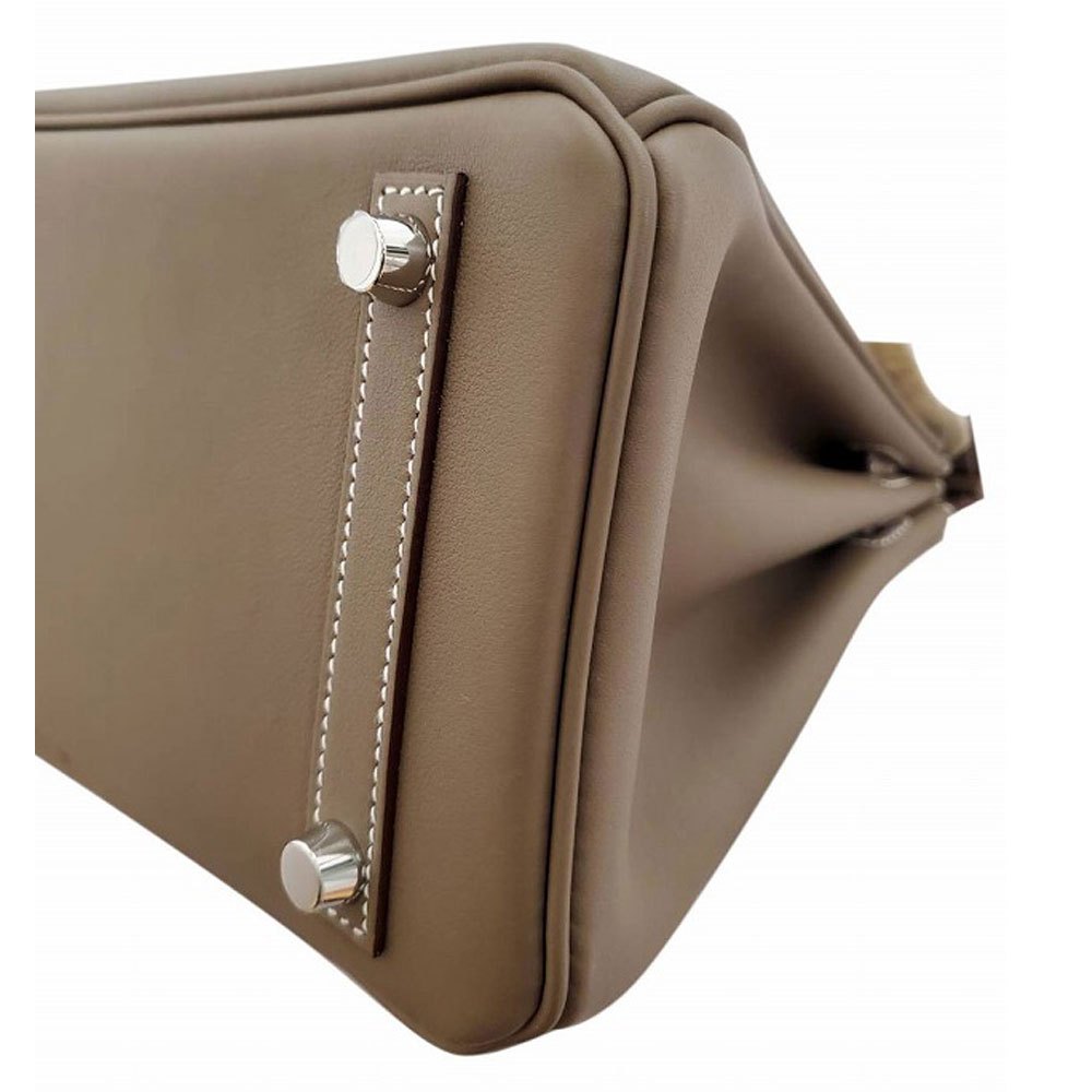 Hermes Birkin 25 Swift Etoupe B stamp SV hardware