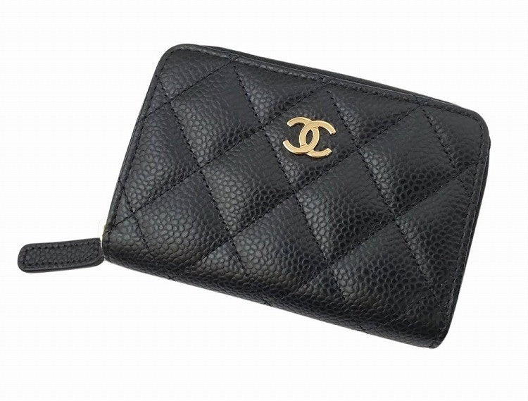シャネル CHANEL AS3257 ブラック キャビアスキン クラシックコインパース