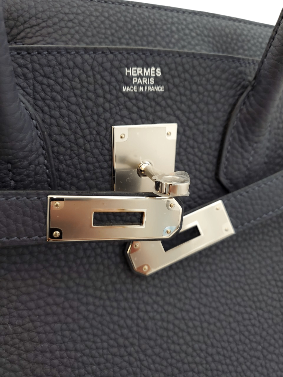 Hermes Birkin 30 Togo Blue Nuit W stamped silver hardware