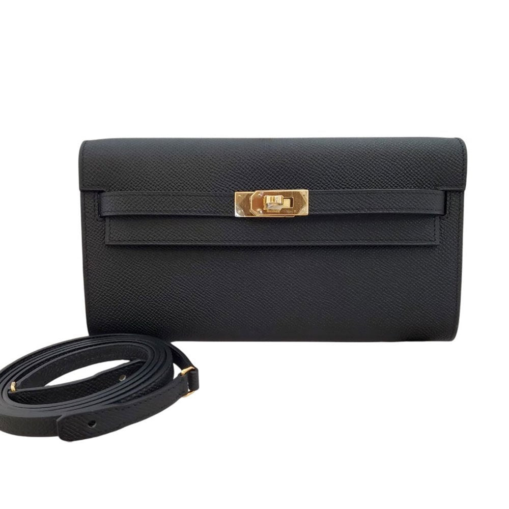 エルメス HERMES ケリートゥーゴー ショルダーウォレット エプソン ノワール W刻印 G金具