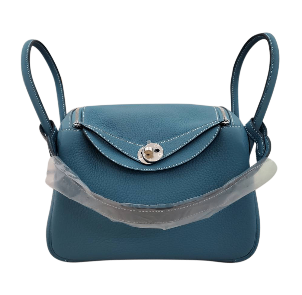 Hermes Lindy 26 Blue Jean Taurillon W Stamp Silver Hardware