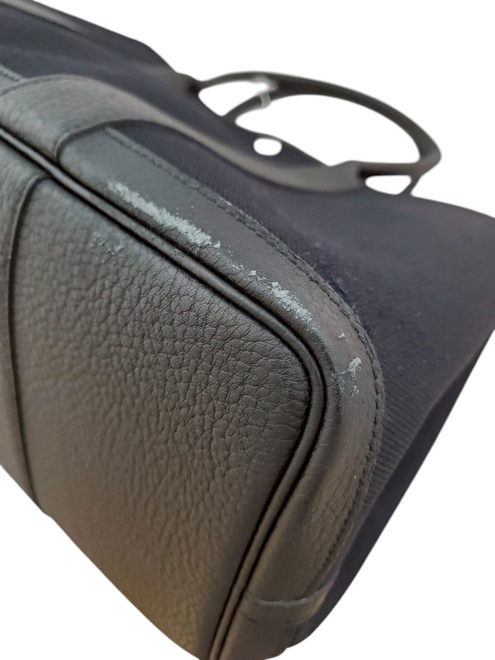 エルメス HERMES ガーデンパーティPM ノワール トワルアッシュ B刻印 SV金具