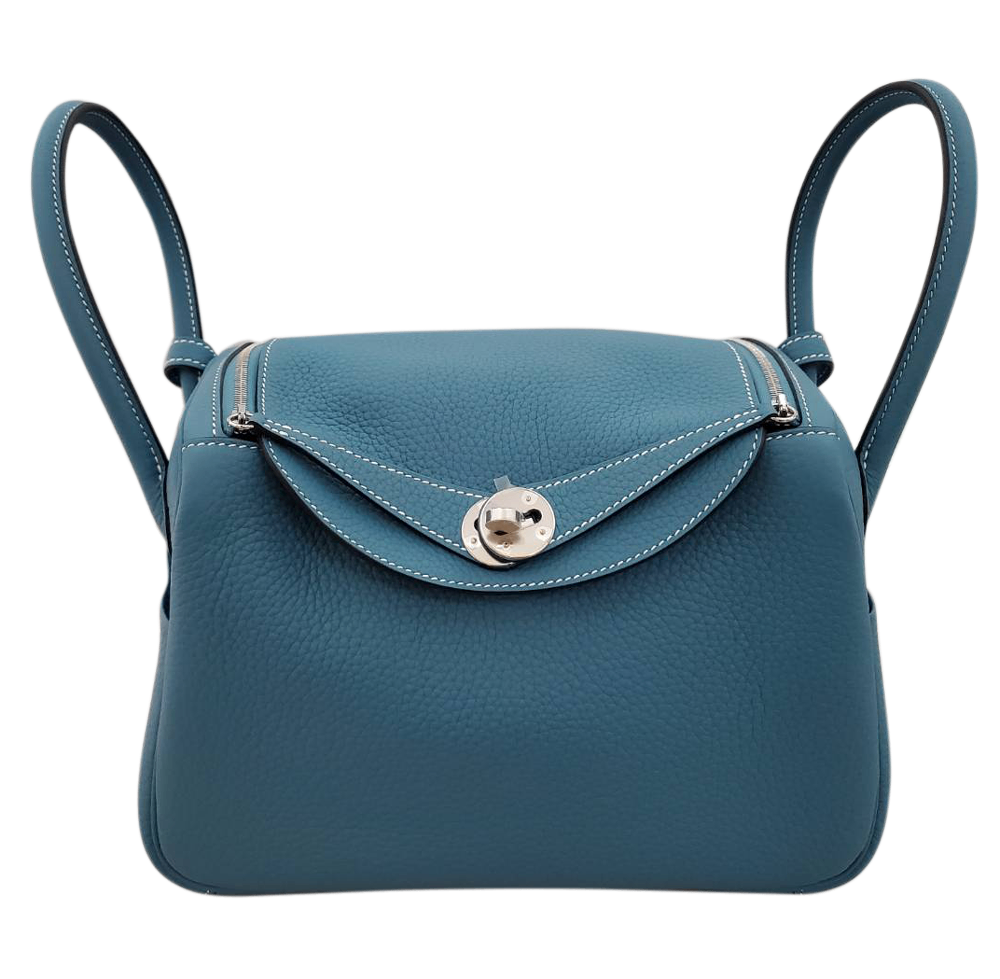 Hermes Lindy 26 Blue Jean Taurillon W Stamp Silver Hardware