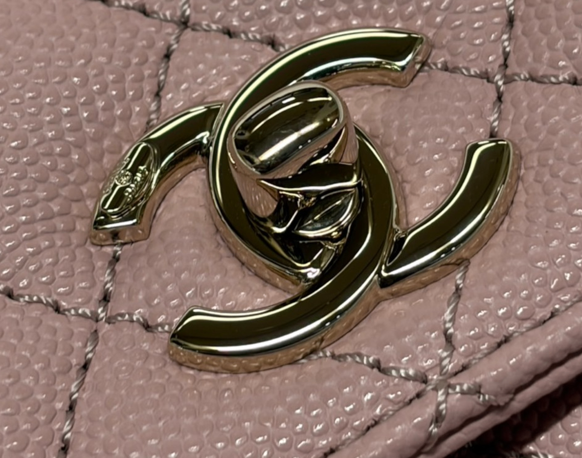 シャネル CHANEL A92990 ピンク キャビアスキン ココハンドルXS 2way ショルダーバッグ/PW26021