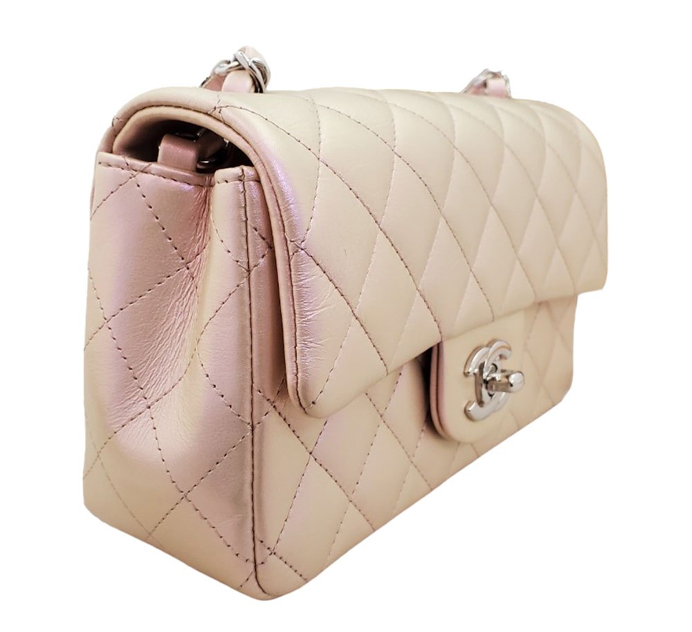 シャネル CHANEL ラムスキン ミニマトラッセ チェーンショルダー A69900 メタリックピンク