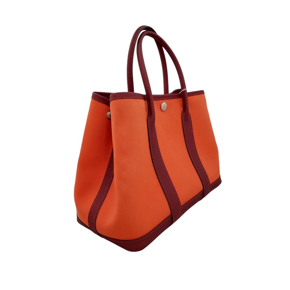 エルメス HERMES ガーデンパーティTPM トワルオフィシエ オレンジポピー/ルージュセリエ X刻印 SV金具
