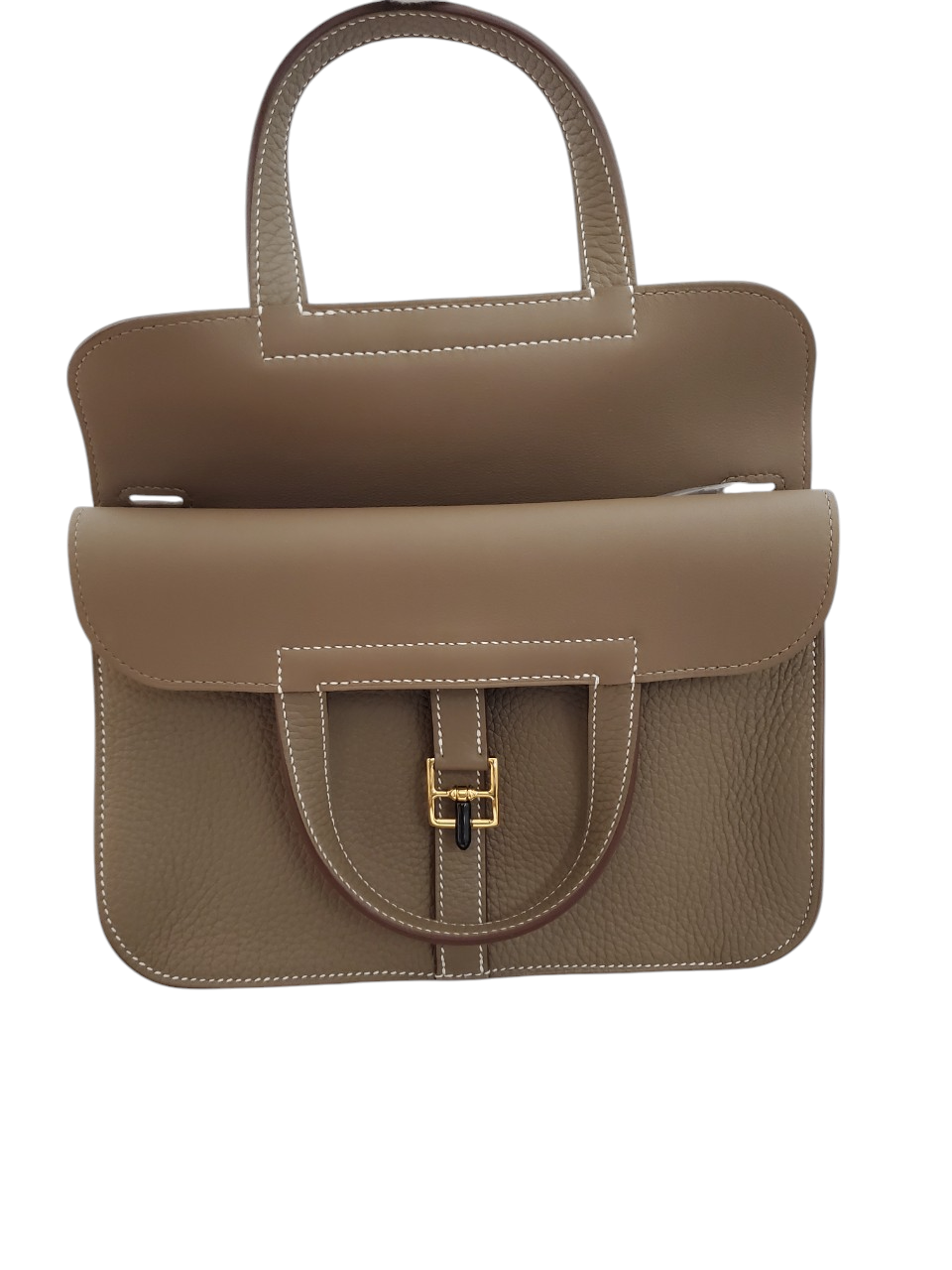 エルメス HERMES アルザン25 トリヨン エトゥープ W刻印 G金具