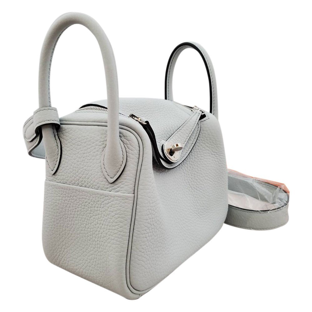 エルメス HERMES リンディミニ トリヨン ブルーペール W刻印 SV金具