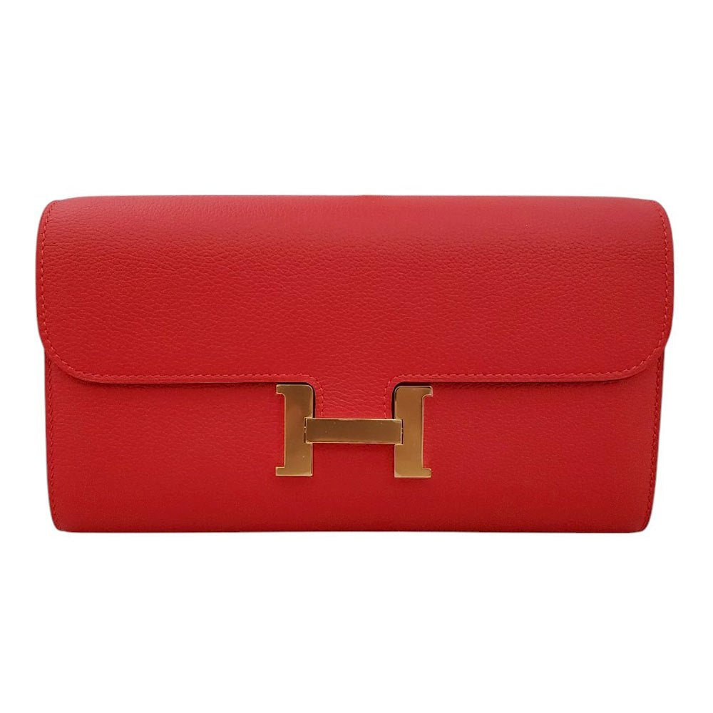 エルメス HERMES コンスタンストゥーゴー ショルダーウォレット エバーカラー ルージュラデュー K刻印 G金具