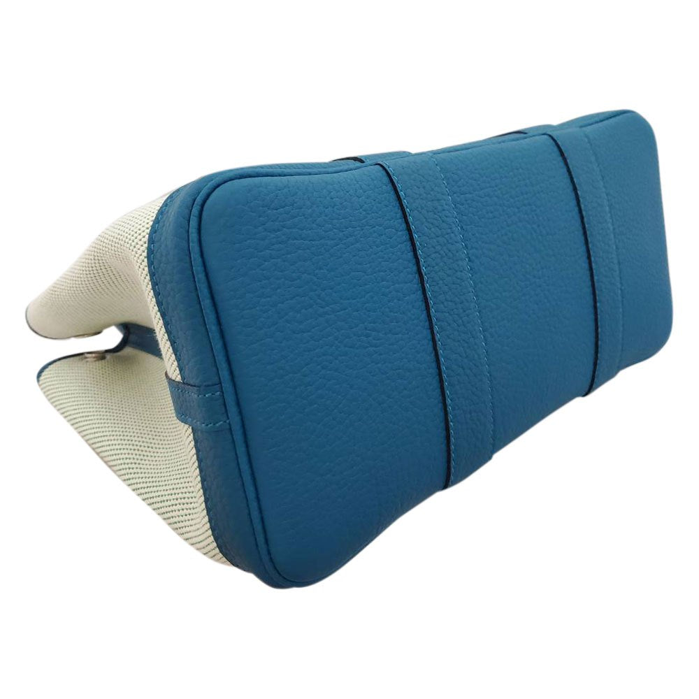 Hermes HERMES Garden Party TPM Eclat Toile/Negonda Bamboo/Blue Izmir W Engraved SV Hardware