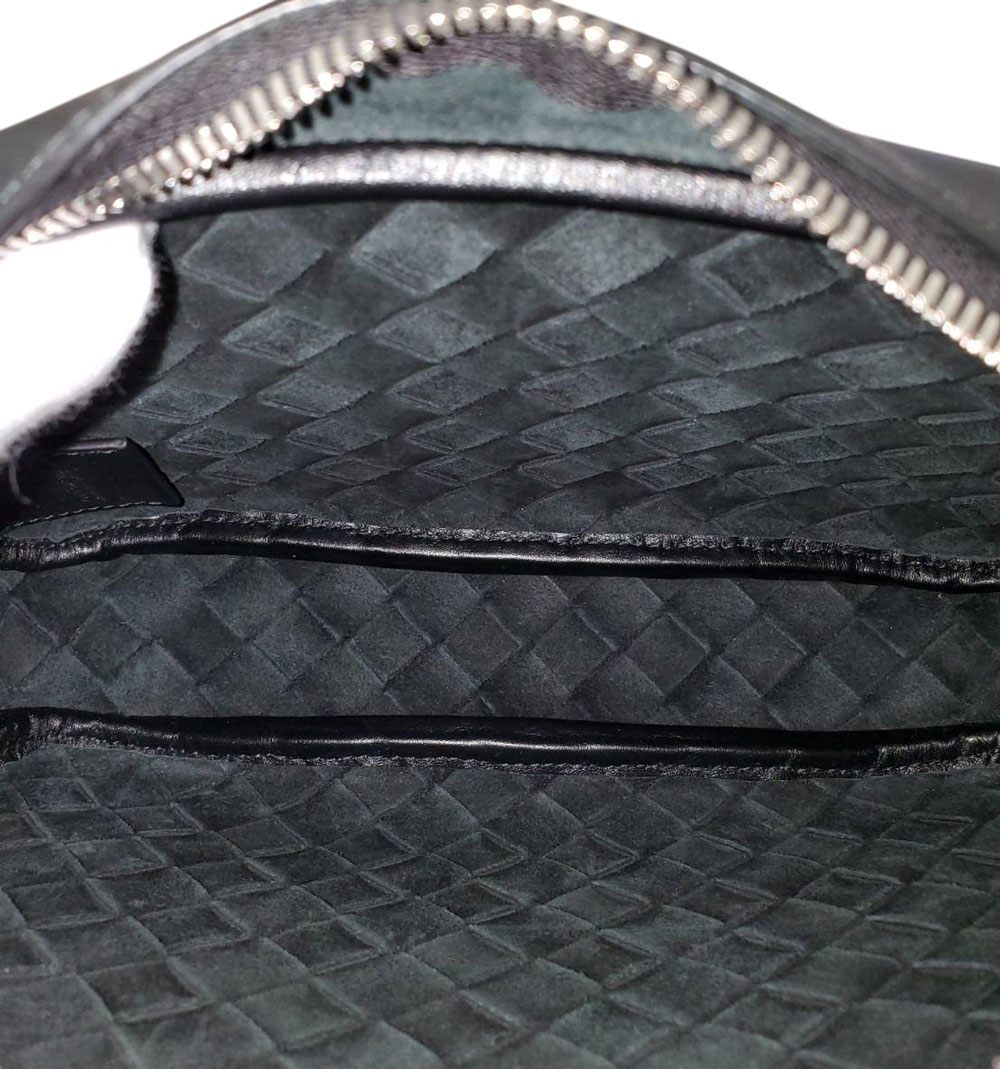 ボッテガヴェネタ BOTTEGA VENETA ラムスキン イントレチャート カメラバッグ ブラック