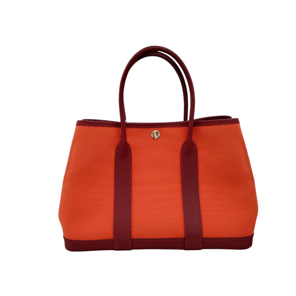 エルメス HERMES ガーデンパーティTPM トワルオフィシエ オレンジポピー/ルージュセリエ X刻印 SV金具