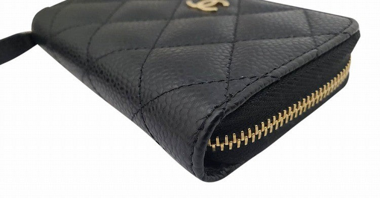 シャネル CHANEL AS3257 ブラック キャビアスキン クラシックコインパース